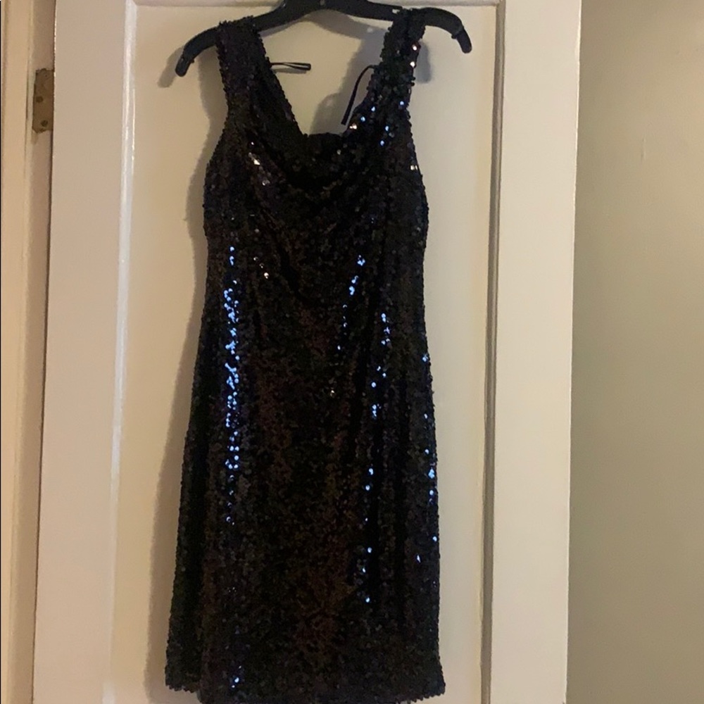 Marina Black Sequin Dress